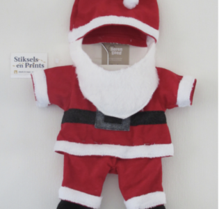 De foto van het product Kerstmanpak past op handpop Bobbi